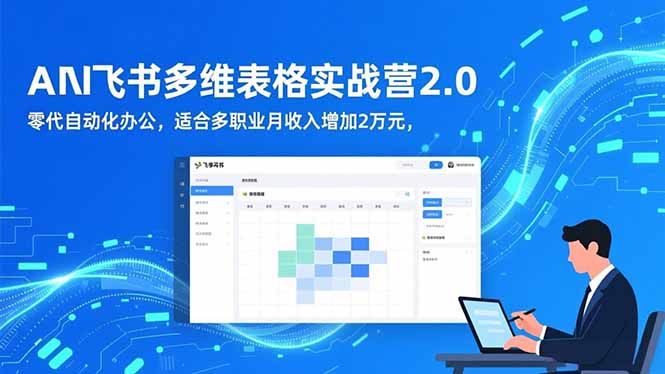 AI+飞书多维表格实战营2.0:零代码自动化办公,适合多职业月收入增加2万元-八百库