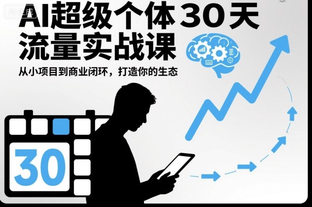 AI超级个体30天流量实战课，从小项目到商业闭环，打造你的生态-八百库