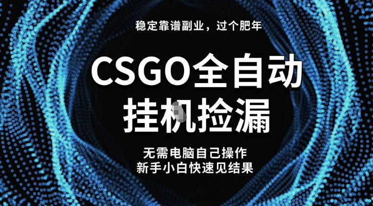 【稳定副业】全球最热门游戏CSGO全自动捡漏,最新玩法,新手小白日入5张+【揭秘】-八百库
