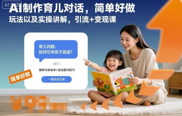 AI制作育儿对话,简单好做,玩法以及实操讲解,引流+变现课