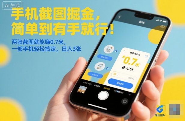 手机截图掘金,简单到有手就行!两张截图就能賺0.7米,一部手机轻松搞定,日入3张【揭秘】-八百库