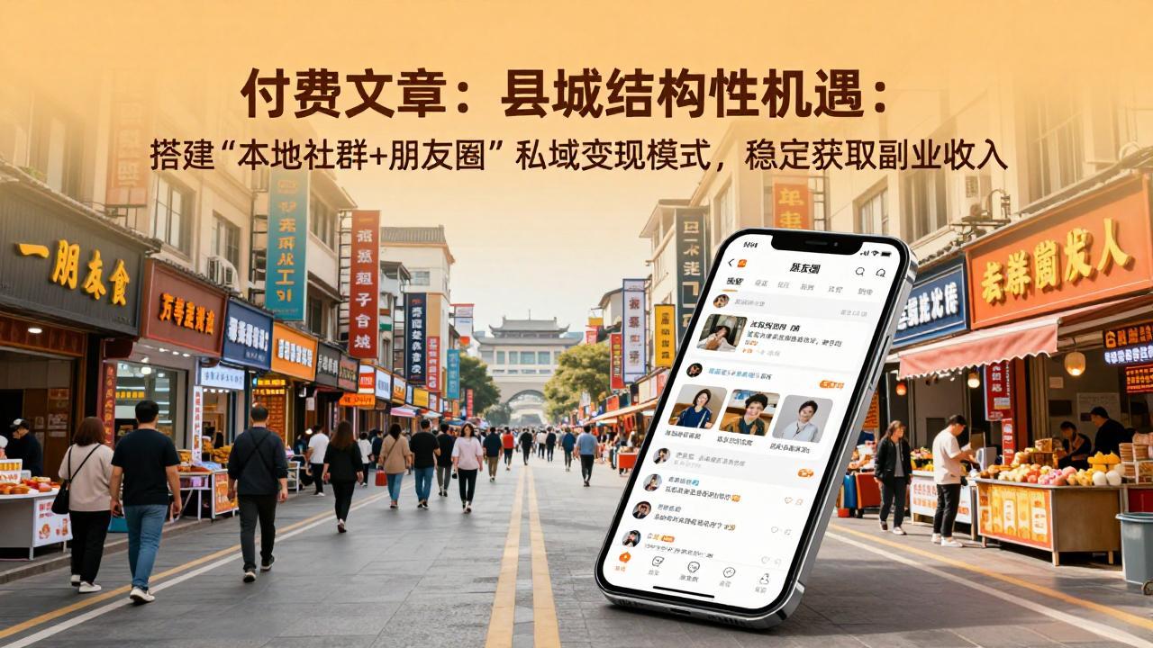付费文章：县城结构性机遇：搭建“本地社群+朋友圈”私域变现模式，稳定获取副业收入-八百库