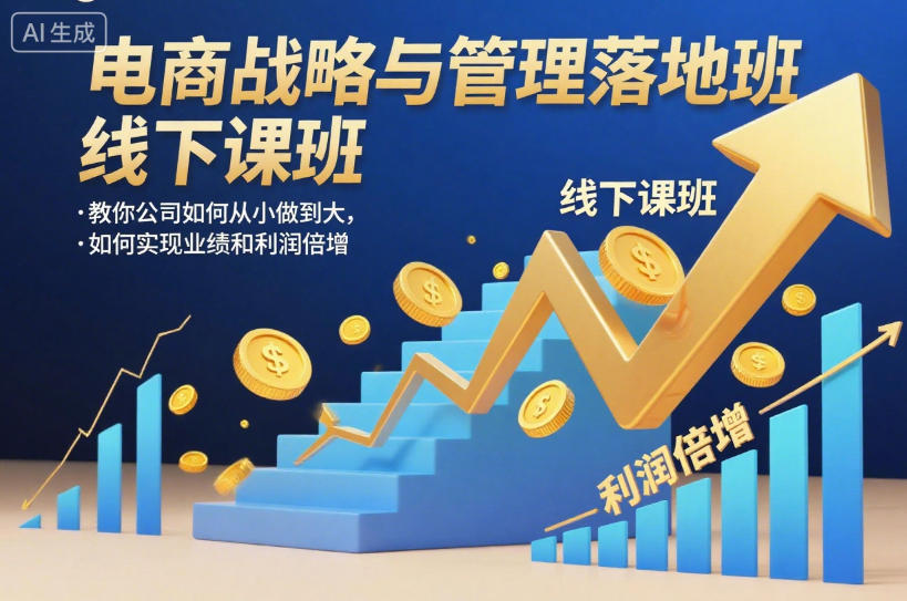 电商战略与管理落地班线下课，教你公司如何从小做到大，如何实现业绩和利润倍增【录音】-八百库