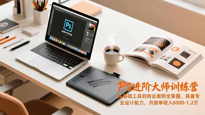 PS进阶大师训练营，从基础工具到商业案例全掌握，具备专业设计能力，月接单收入6000-1.2万-八百库