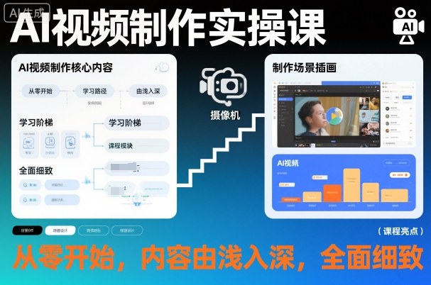 AI视频制作实操课,从零开始,内容由浅入深,全面细致-八百库