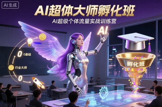 AI超体大师孵化班,AI超级个体流量实战训练营-八百库