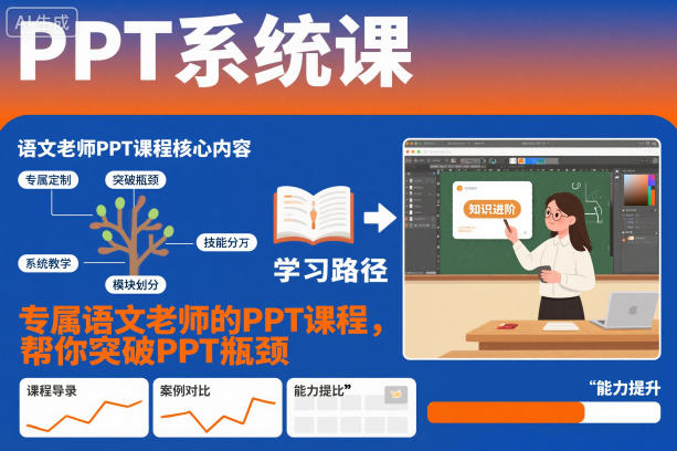 PPT系统课，专属语文老师的PPT课程，帮你突破PPT瓶颈-八百库
