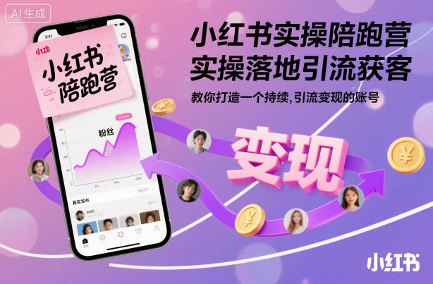 小红书实操陪跑营,实操落地引流获客,教你打造一个持续引流变现的账号 小红书实操陪跑营,实操落地引流获客,教你打造一个持续引流变现的账号