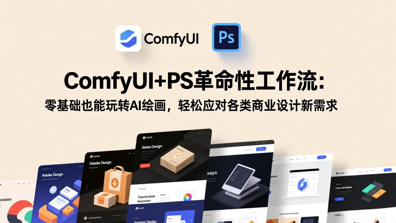 ComfyUI+PS革命性工作流：零基础也能玩转AI绘画，轻松应对各类商业设计新需求-八百库