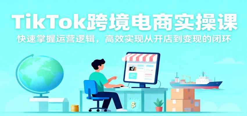 TikTok跨境电商实操课，快速掌握运营逻辑，高效实现从开店到变现的闭环-八百库
