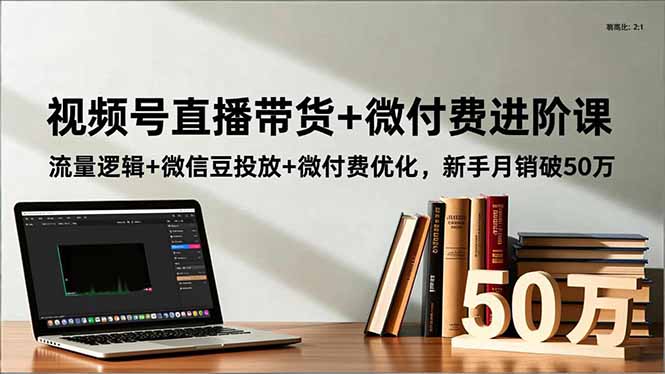 视频号直播带货+微付费进阶课:流量逻辑+微信豆投放+微付费优化,新手月销破50万-八百库