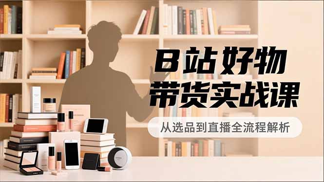 B站好物带货实战课，账号定位、选品拍摄、运营变现，全流程教学，实现UP主月入过万 | 八百库-八百库