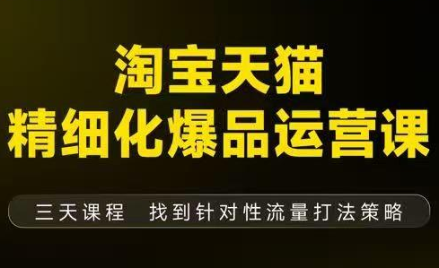 猫课子幽·淘宝天猫精细化爆品运营【音频+字幕+文档】(9月12-14杭州线下课)-八百库