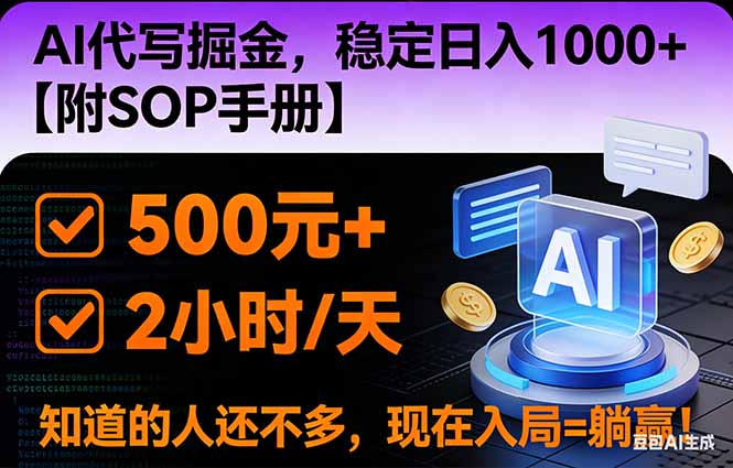 2026风口项目,AI代写掘金,稳定日入1000+,掌握核心技能【附SOP手册】-八百库