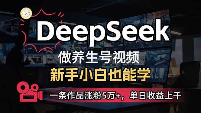 （14199期）小白用DeepSeek做养生号，一条作品涨粉5万+，单日收益上千-八百库