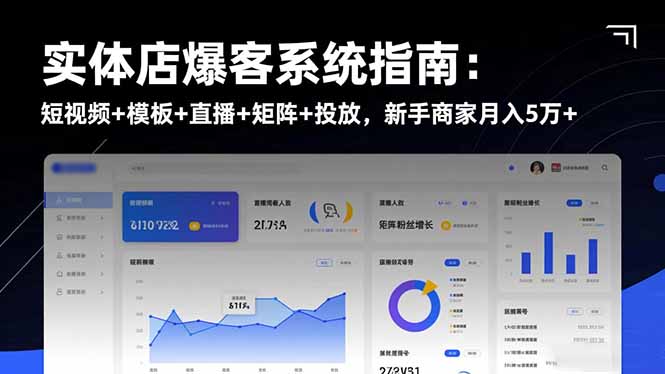 实体店爆客系统指南:短视频+模板+直播+矩阵+投放,新手商家月入5万+-八百库