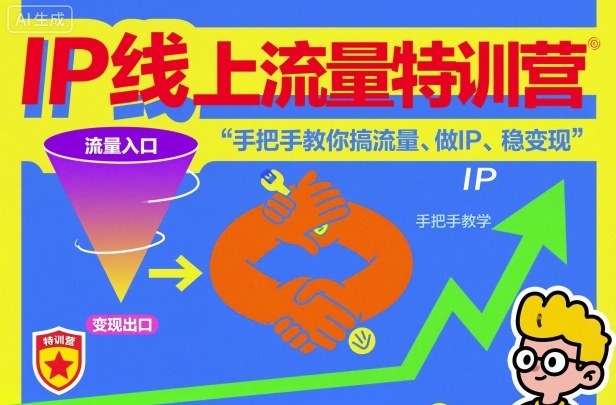IP线上流量特训营,手把手教你搞流量、做IP、稳变现-八百库