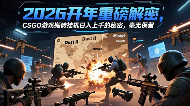 2026开年重磅解密，CSGO游戏搬砖挂机日入上千的秘密，毫无保留-八百库
