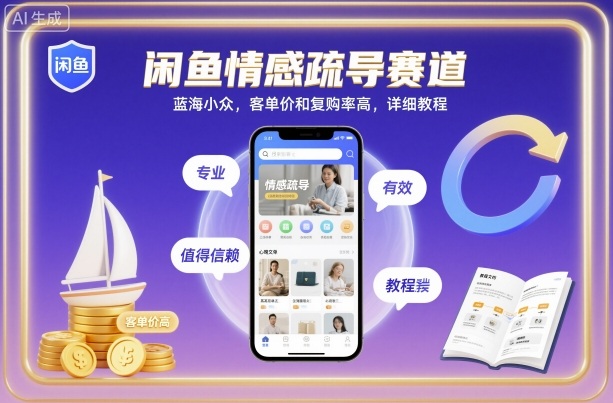 闲鱼情感疏导赛道,蓝海小众,客单价和复购率高,详细教程