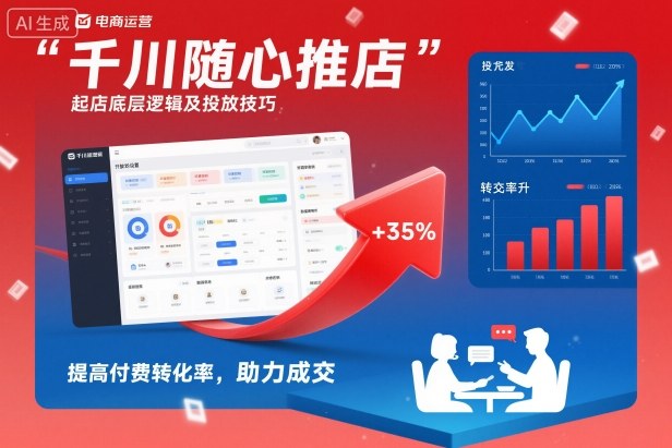 千川随心推起店底层逻辑及投放技巧，提高付费转化率，助力成交-八百库
