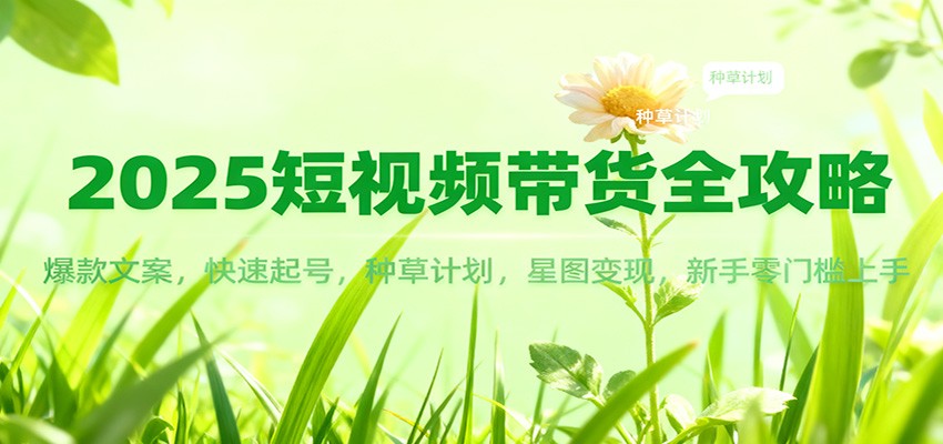 2025短视频带货全攻略：爆款文案，快速起号，种草计划，星图变现，新手零门槛上手-八百库