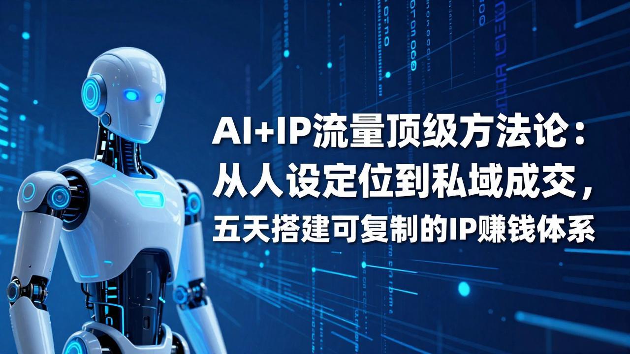 AI+IP顶级方法论：从人设定位到私域成交，五天搭建可复制的IP赚钱体系-八百库