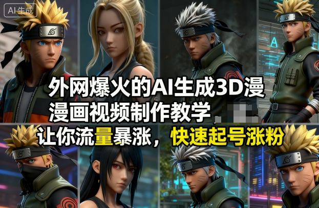 外网爆火的AI生成3D漫画视频制作教学，让你流量暴涨，快速起号涨粉！-八百库
