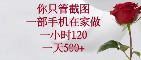 你只管截图，一部手机在家操作，一小时120.一天5张【揭秘】-八百库